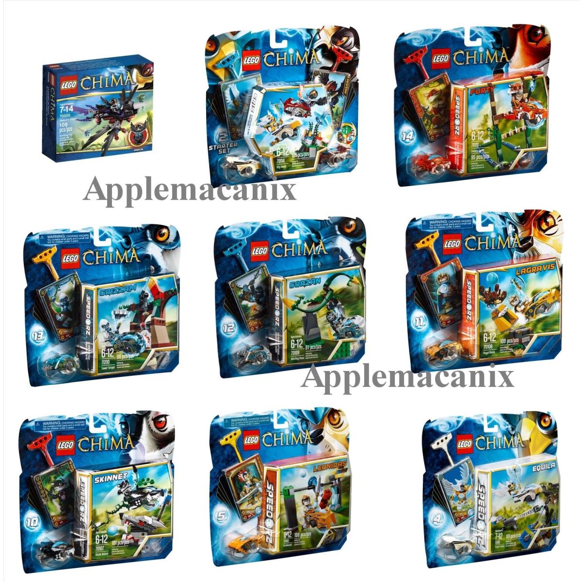 Lego Legends OF Chima Speedorz 1ST Wave Sets 70101-70102 70107-70111 70114 F