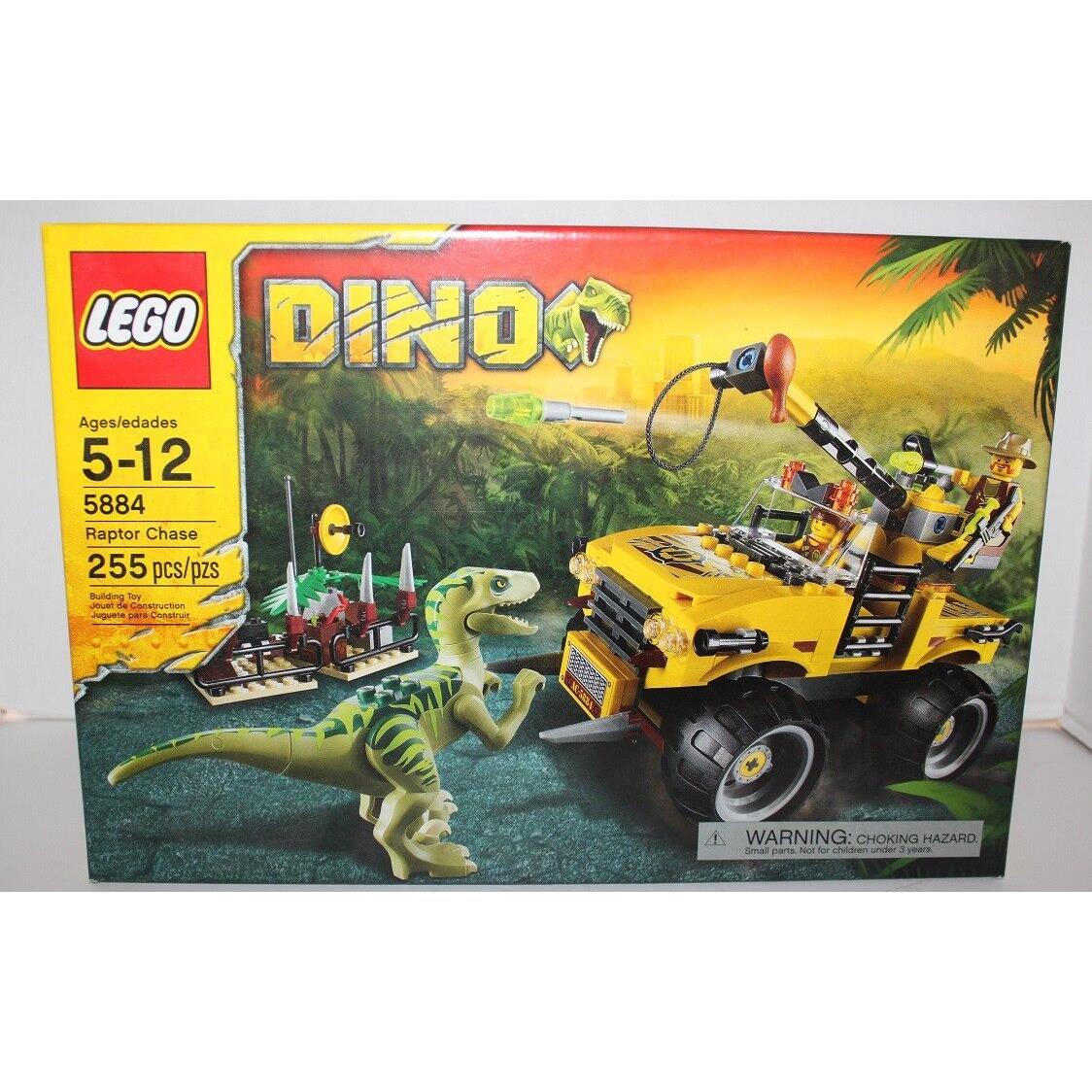 Lego Dino Raptor Chase 5884 255 Pieces Construction Set 2012 Retired Mib