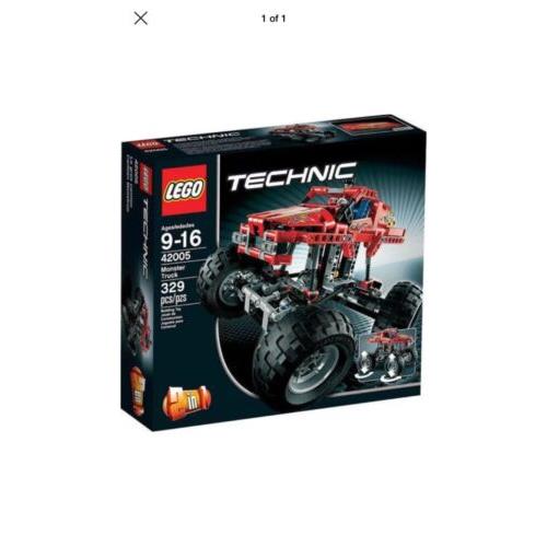 Lego Technic 42005 Monster Truck Set 329 Pieces Rare