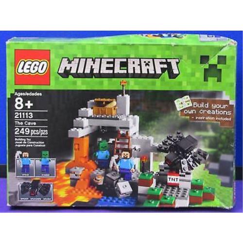 Lego Minecraft 21113 The Cave Set Crushed Box