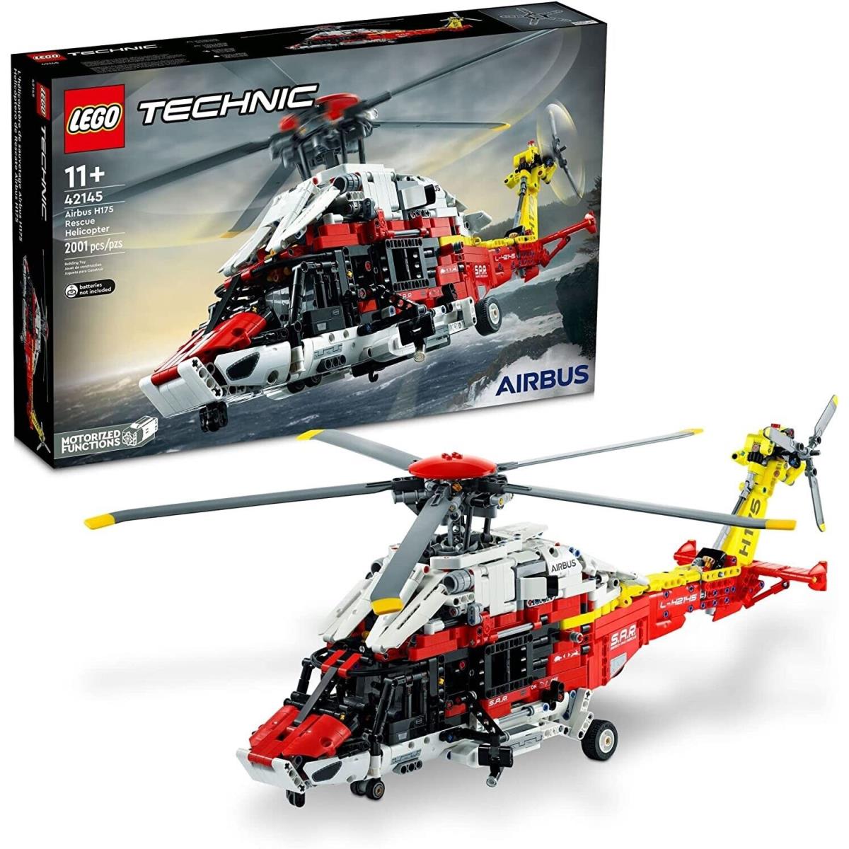 Lego Technic 42145 Airbus H175 Rescue Helicopter 2001 Pcs Motorized Functions
