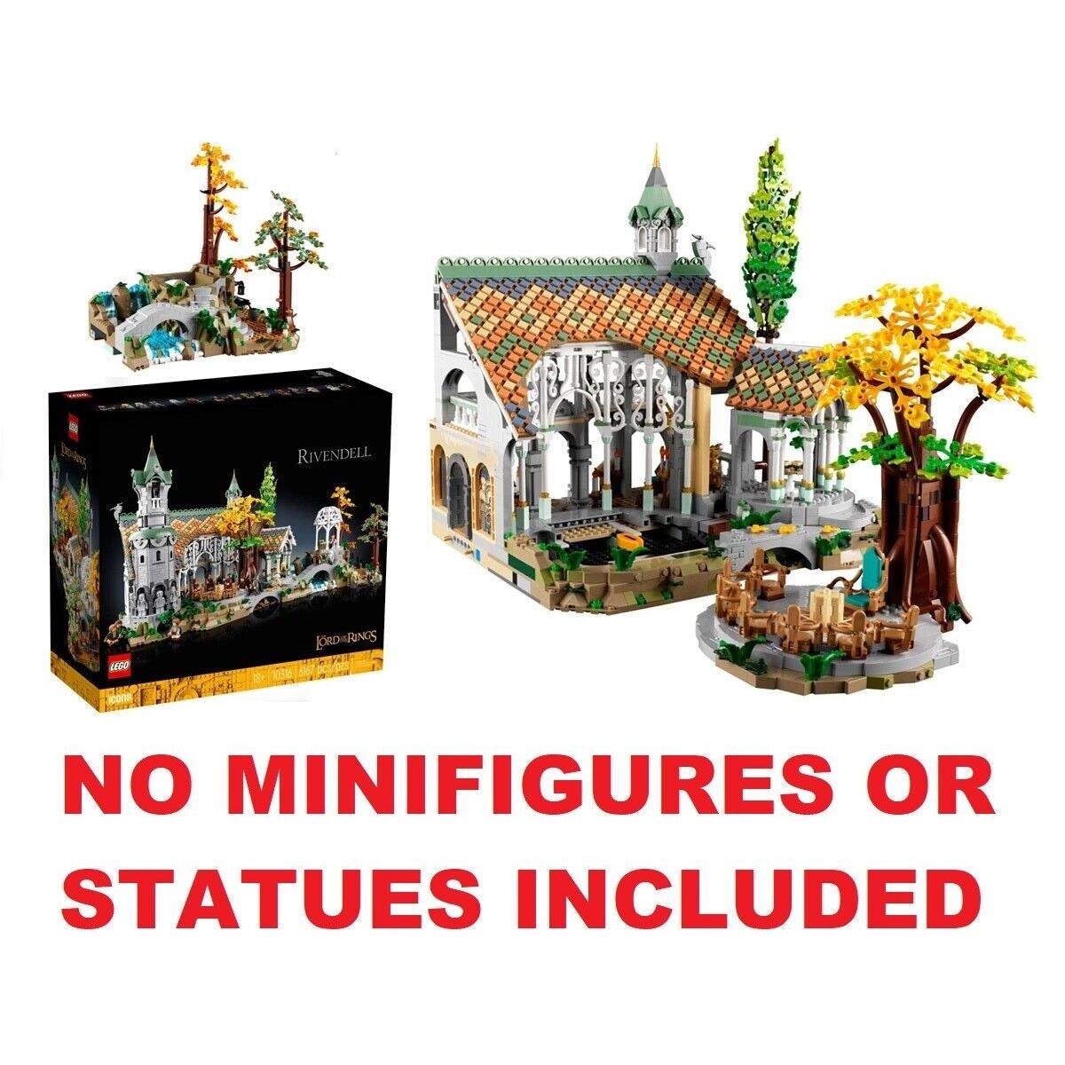 NO Minifigures or Statues Lego 10316 The Lord of The Rings Rivendell Set