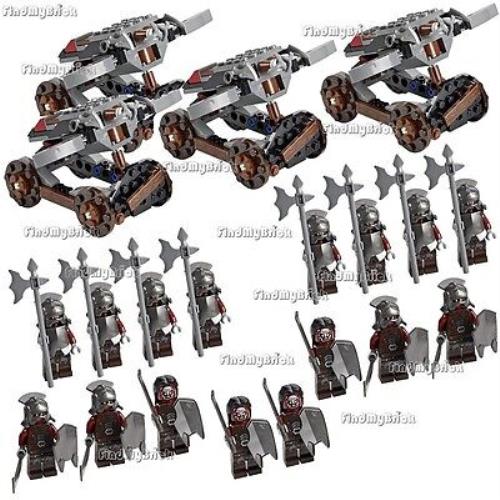 16x Lego Lord of The Rings Uruk-hai Minifigs 4 Hook Shooters No Box 9471