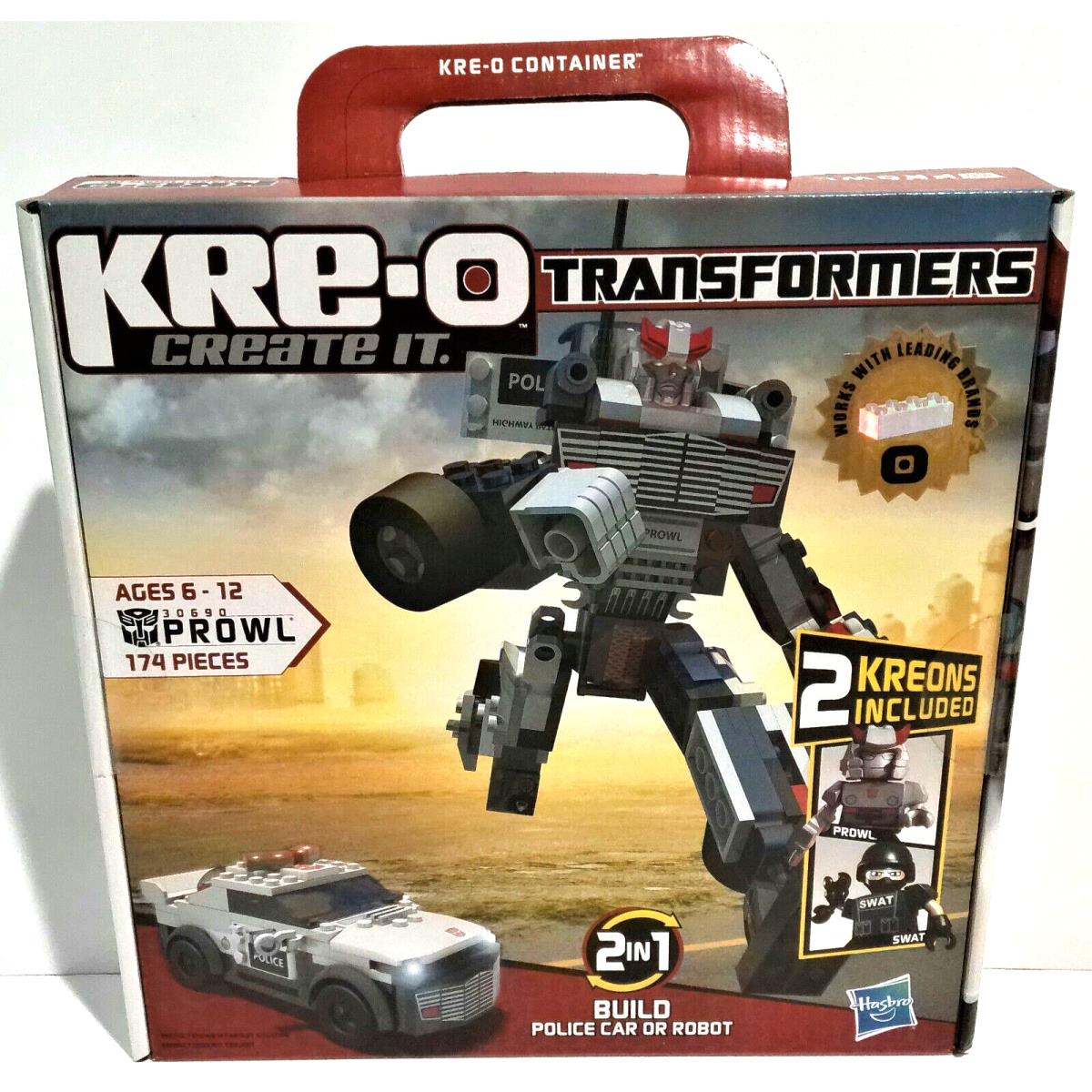 Lego Kre-o Create IT Transformers 30690 Prowl 2 IN 1 Build Police Car or Robot Misb