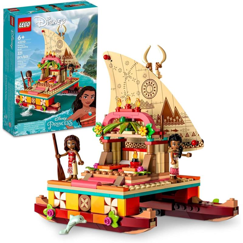 Lego Disney Princess Moana`s Wayfinding Boat 43210 Building Toy Set 321 Pieces