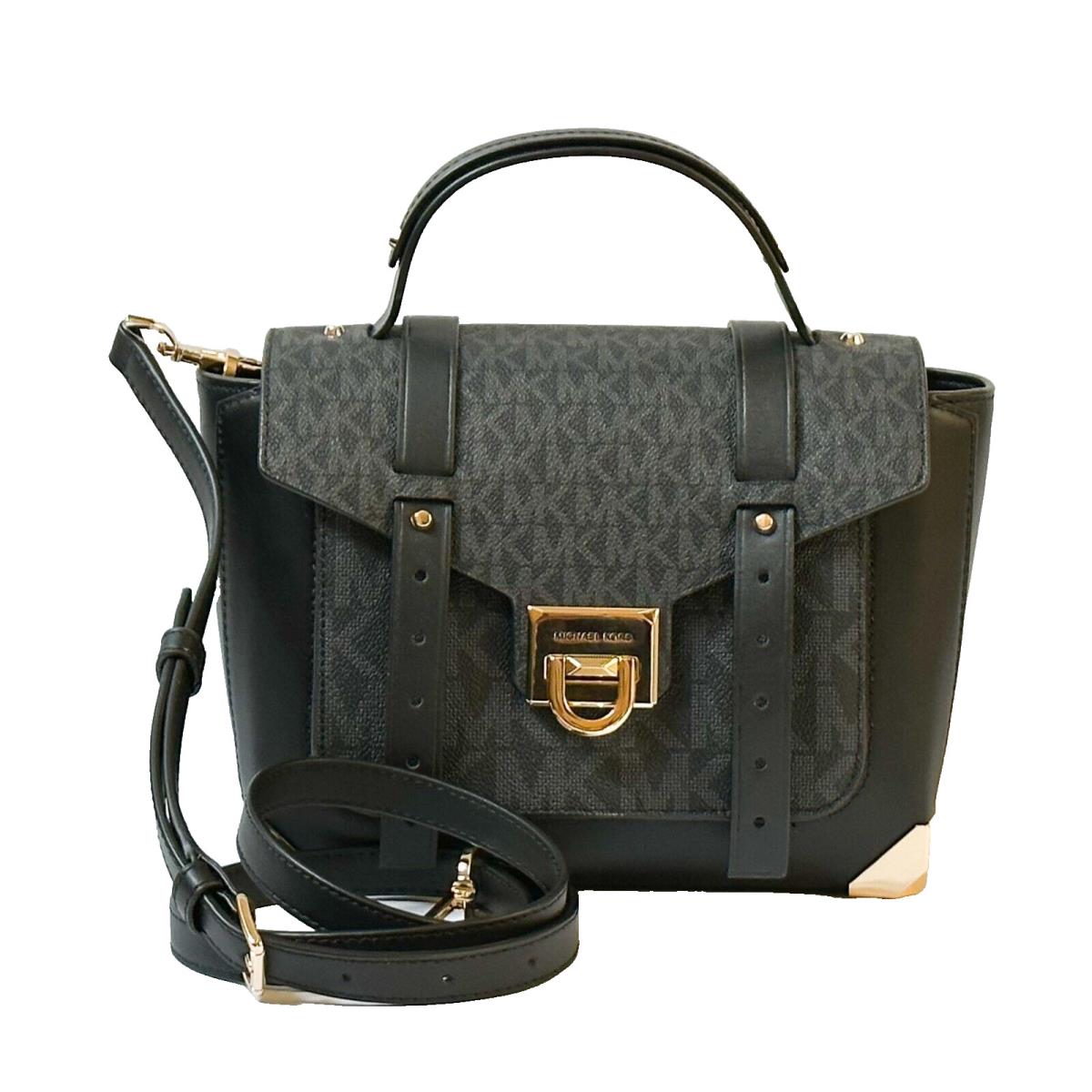 Michael Kors Manhattan Medium School Satchel Shoulder Crossbody Bag MK Black