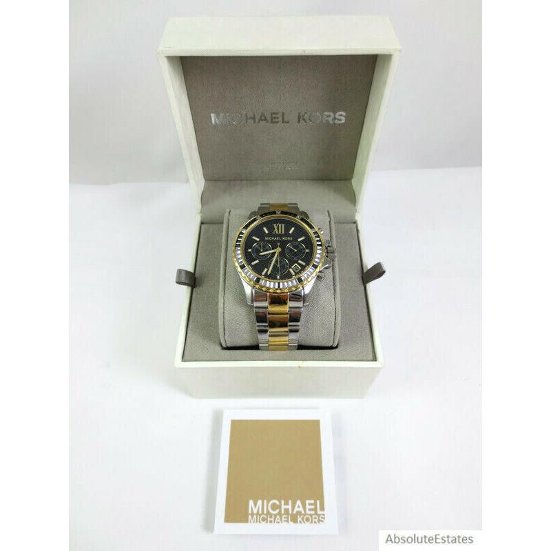 Michael Kors Everest Two Tone Gold Silver Black Chronograph Watch