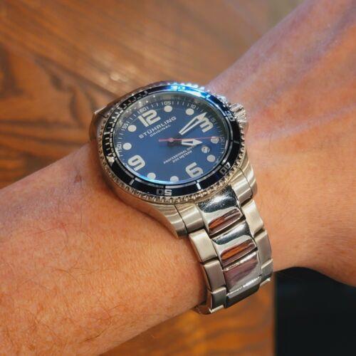 Stührling watch Professional Diver - Blue Dial, Silver Band 0
