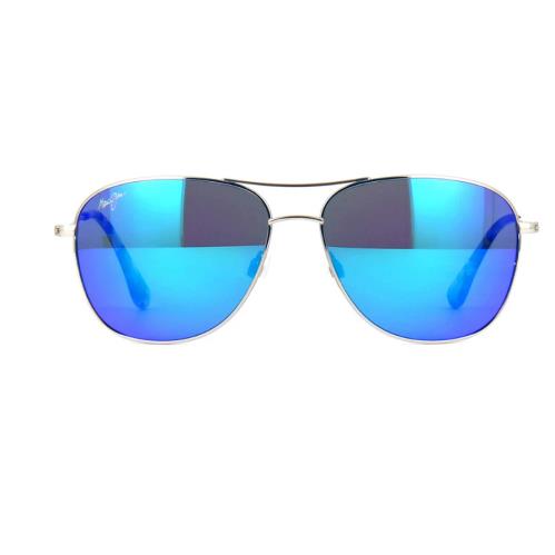 Maui Jim Cliff House Silver Polarized Hawaii Blue Lens Sunglass B247-17 - Frame: Silver, Lens: Blue