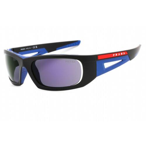Prada Sport Men`s Sunglasses Blue Multilayer Tuning Lens Plastic 0PS 02YS 16G05U - Frame: Matte Black, Lens: Blue Multilayer Tuning