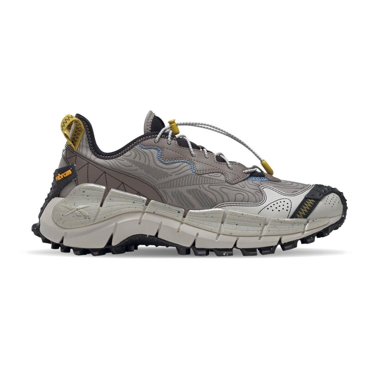 Men Reebok Zig Kinetica II Edge Trail Running Shoes Sz 7 Brown Tan Black GX0117 - Brown