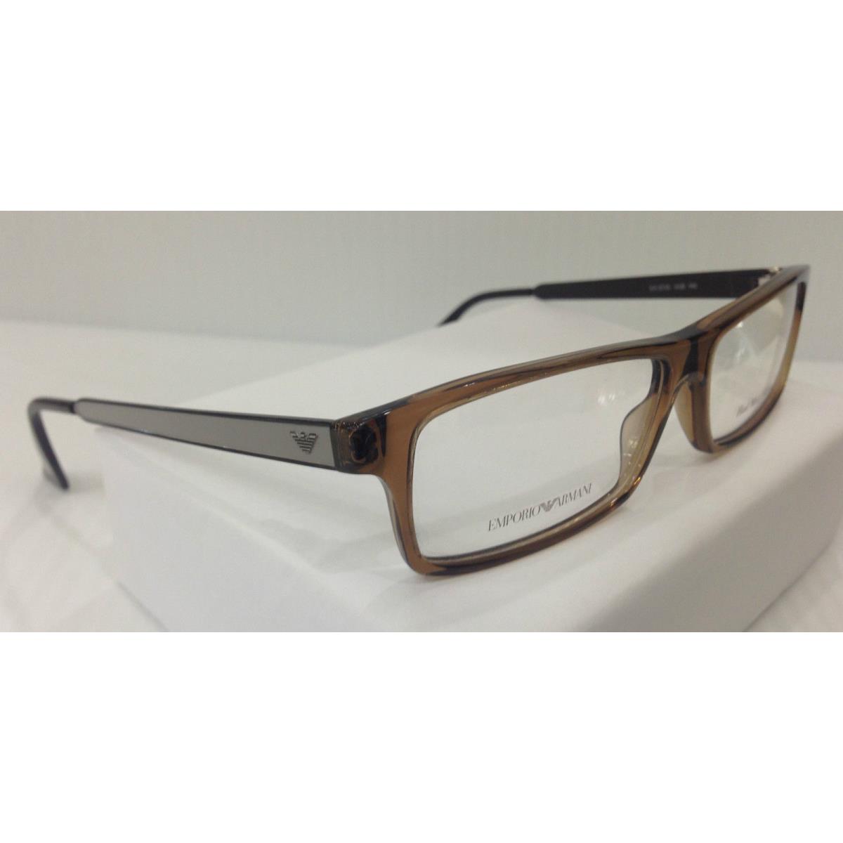 Emporio Armani EA 9735 Aqe Crystal Brown Plastic Eyeglasses 52-13-140 Italy Made