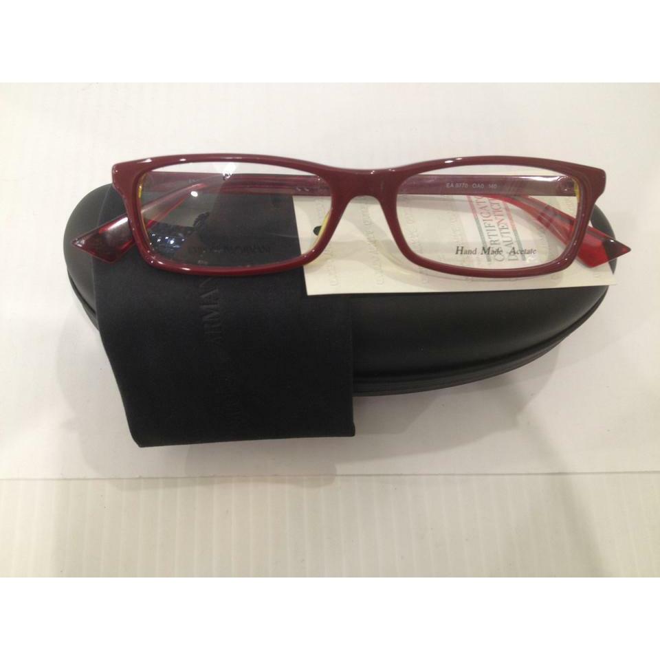 Emporio Armani EA9770 OA0 Red Plastic Eyeglasses Hand Made Frame 50-15-140 Italy