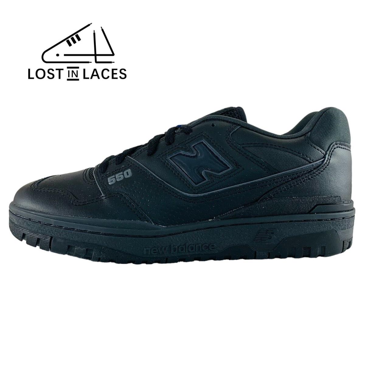 New Balance 550 Triple Black Sneakers Ortholite New Shoes BB550BBB Men`s Sizes