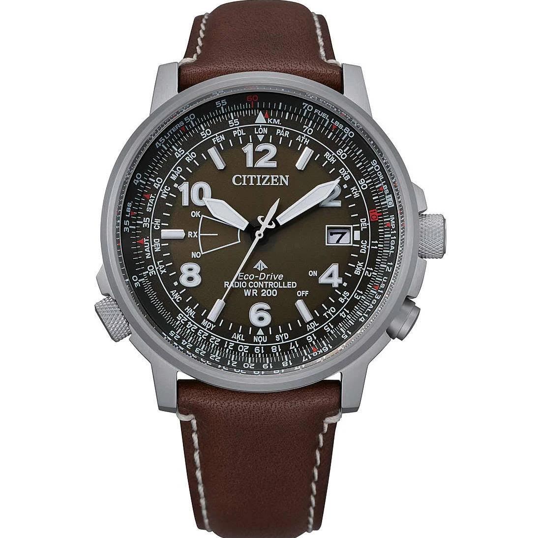 Citizen Promaster Air Skyhawk Sapphire Eco-drive Leather Strap Watch CB0240-29X