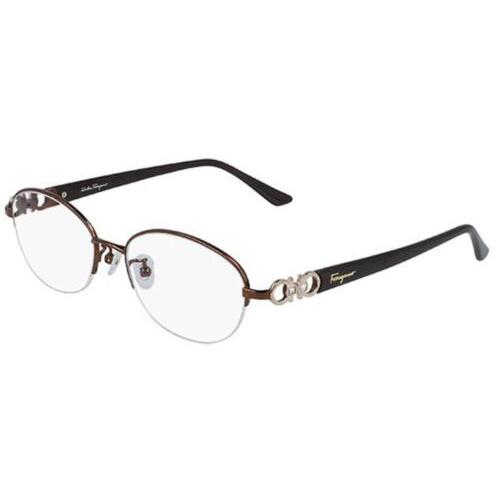 Salvatore Ferragamo SF 2539RA 210 Shiny Brown Eyeglasses 52/17/135