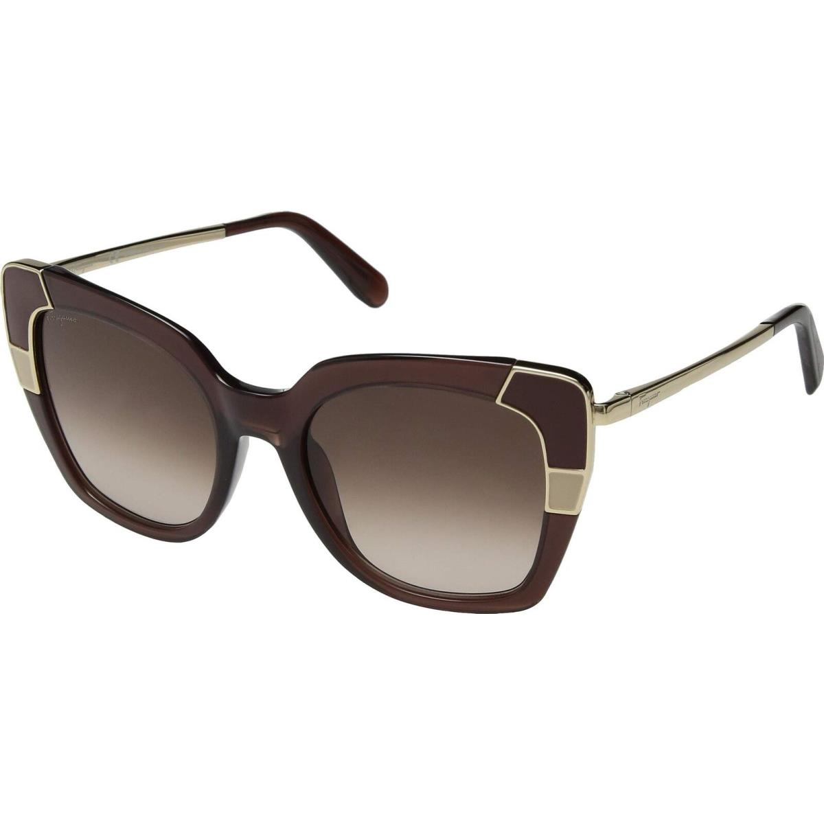 Salvatore Ferragamo SF 889S 210 Crystal Brown Sunglasses with Brown Lenses