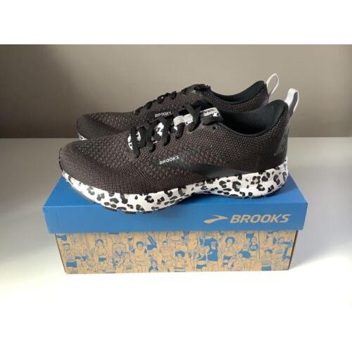 Brooks Revel 4 Run Wild Collection Snow Leopard Print Women`s Shoes - Sz 8