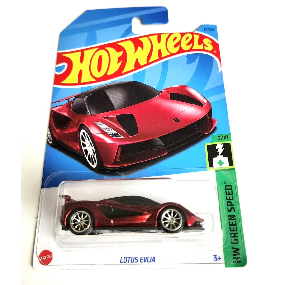 Hot Wheels Lotus Evija 84 2023 HW Green Speed Super Treasure Hunt w Protector