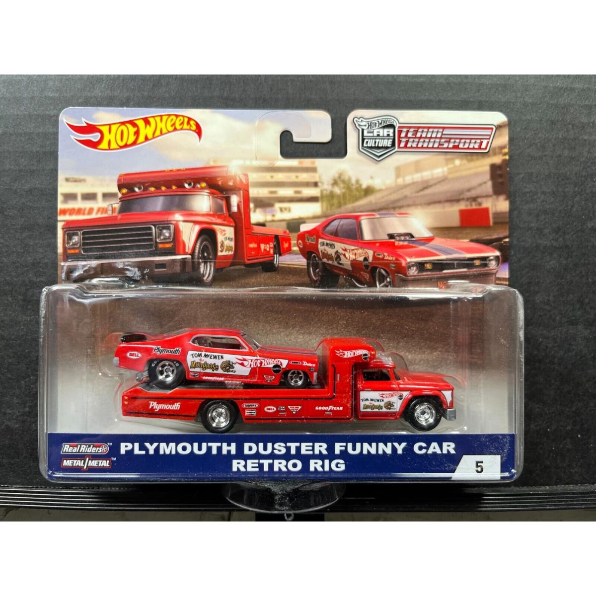 1/64 Hot Wheels Team Transport Plymouth Duster Funny Car Retro Rig The Mongoose