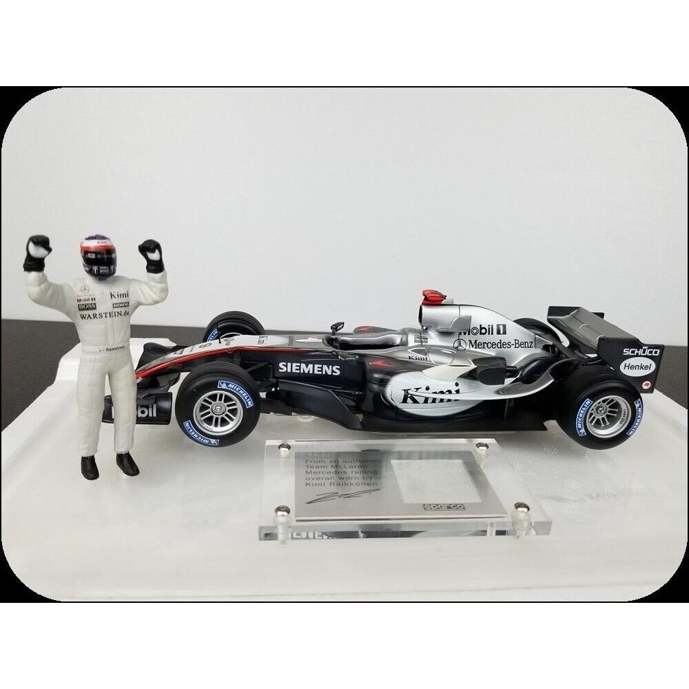 2003 F1 Kimi Raikkonen Mercedes Benz Mclaren 9 1/18 Hot Wheels W/ Figure