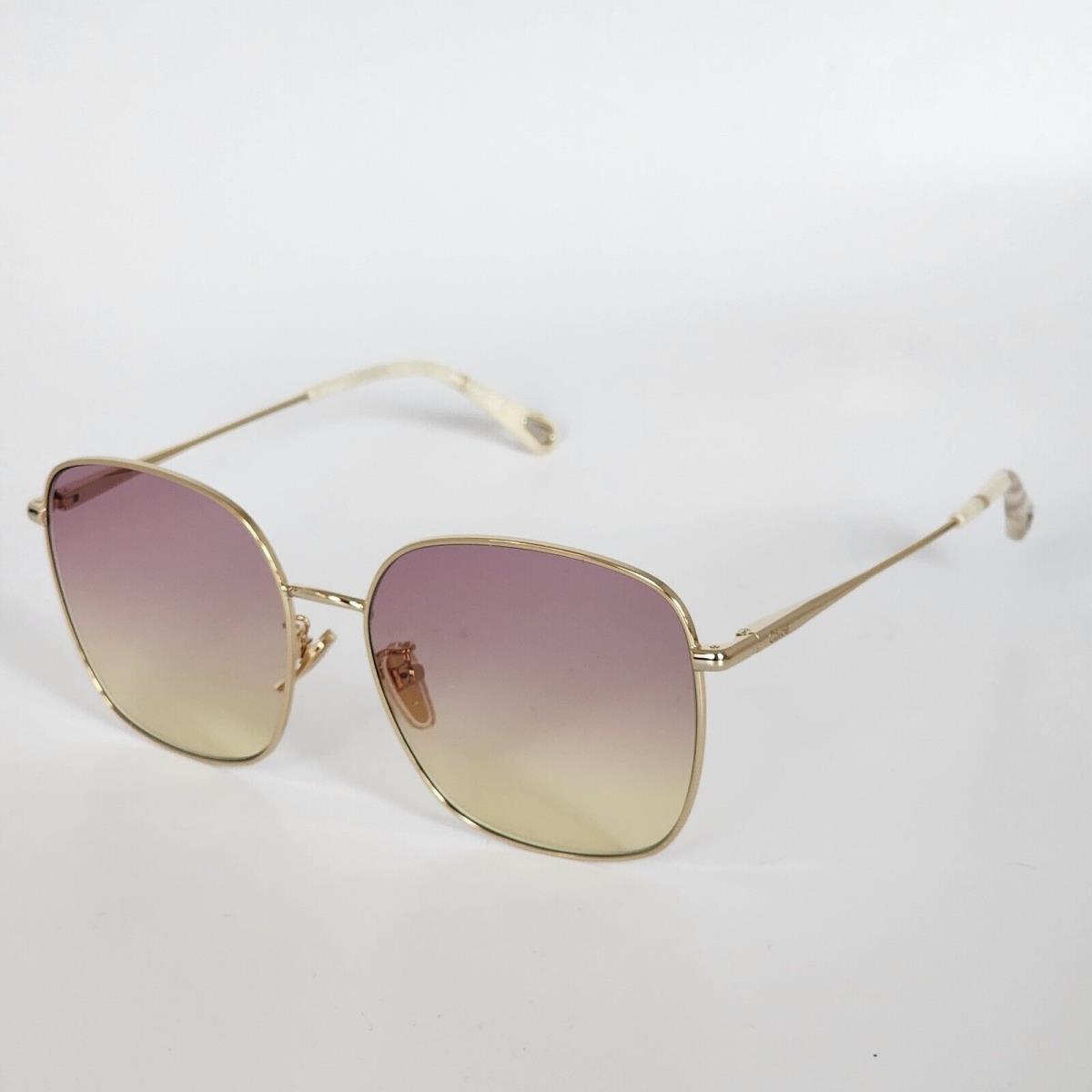 Chloe Square CH0076SK 004 Gold/ Gold Pink Gradient Sunglasses