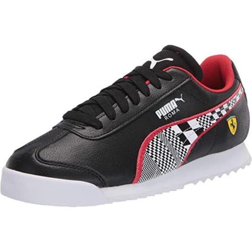 Puma Scuderia Ferrari Roma 339940-01 Junior Kids Black/white Sneaker Shoes C1328 - Black/White
