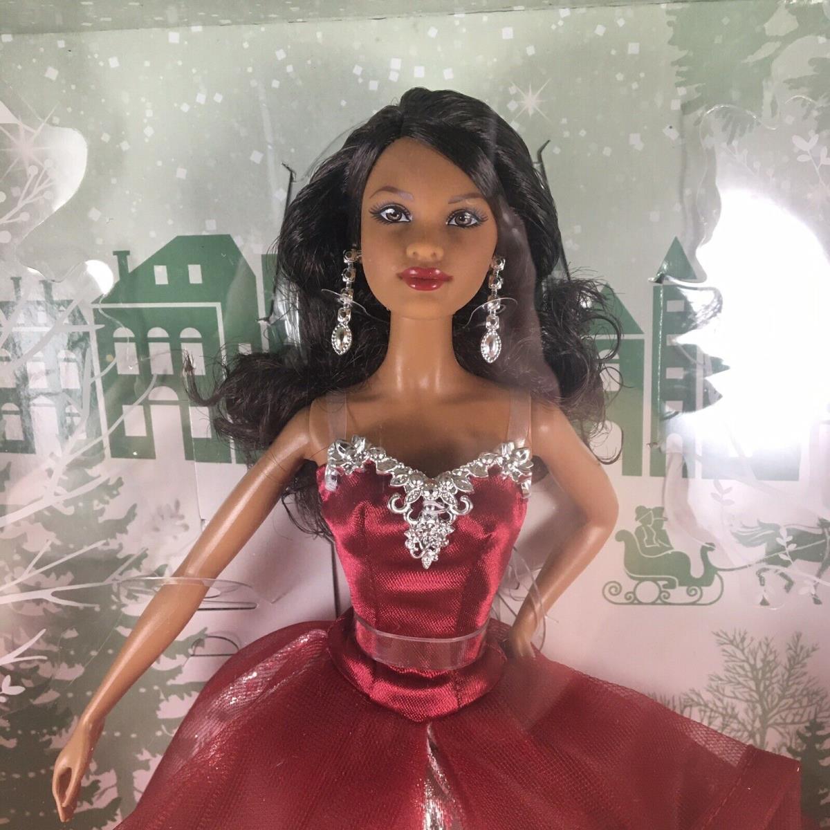 2015 Holiday Barbie Christmas Fashion Doll African American Nos Nrfb