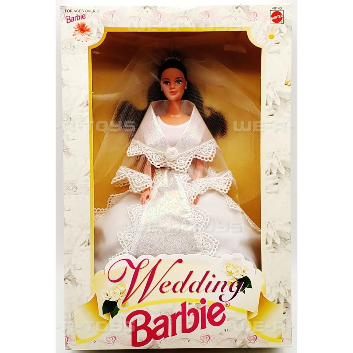 Wedding Barbie Brunette Doll 9993 Mattel 2000 No. 48140 Nrfb