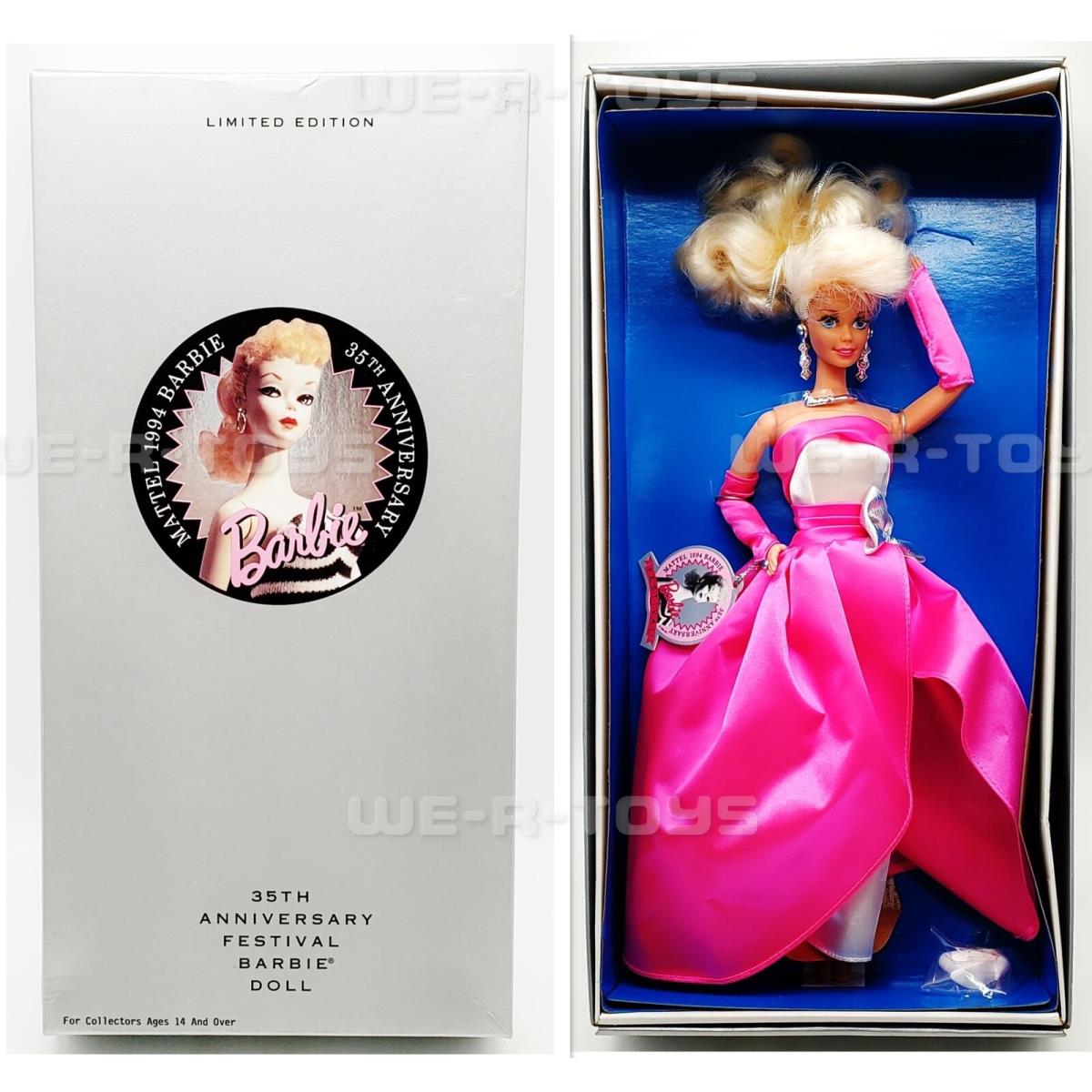 Barbie Limited Edition 35th Anniversary Festival Pale Barbie Doll 1994 Mattel