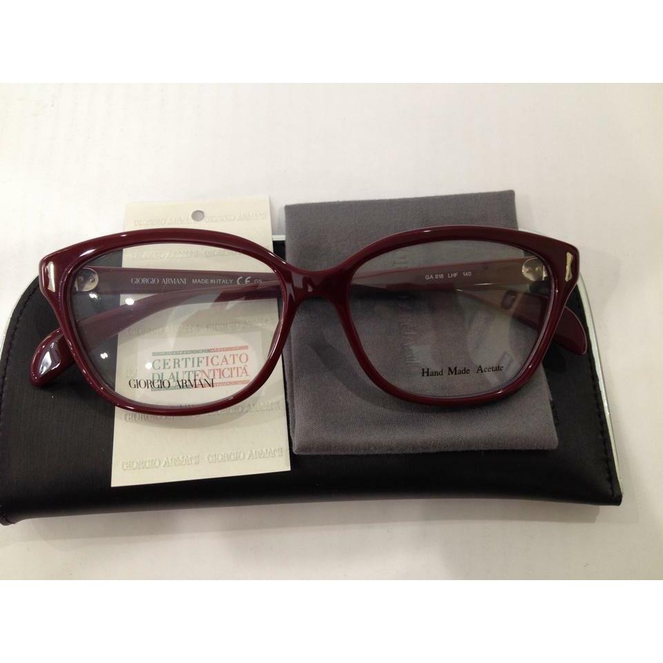 Giorgio Armani GA818 Dark Red Lhf Plastic Eyeglasses Frame 54-15-140 Acetate M