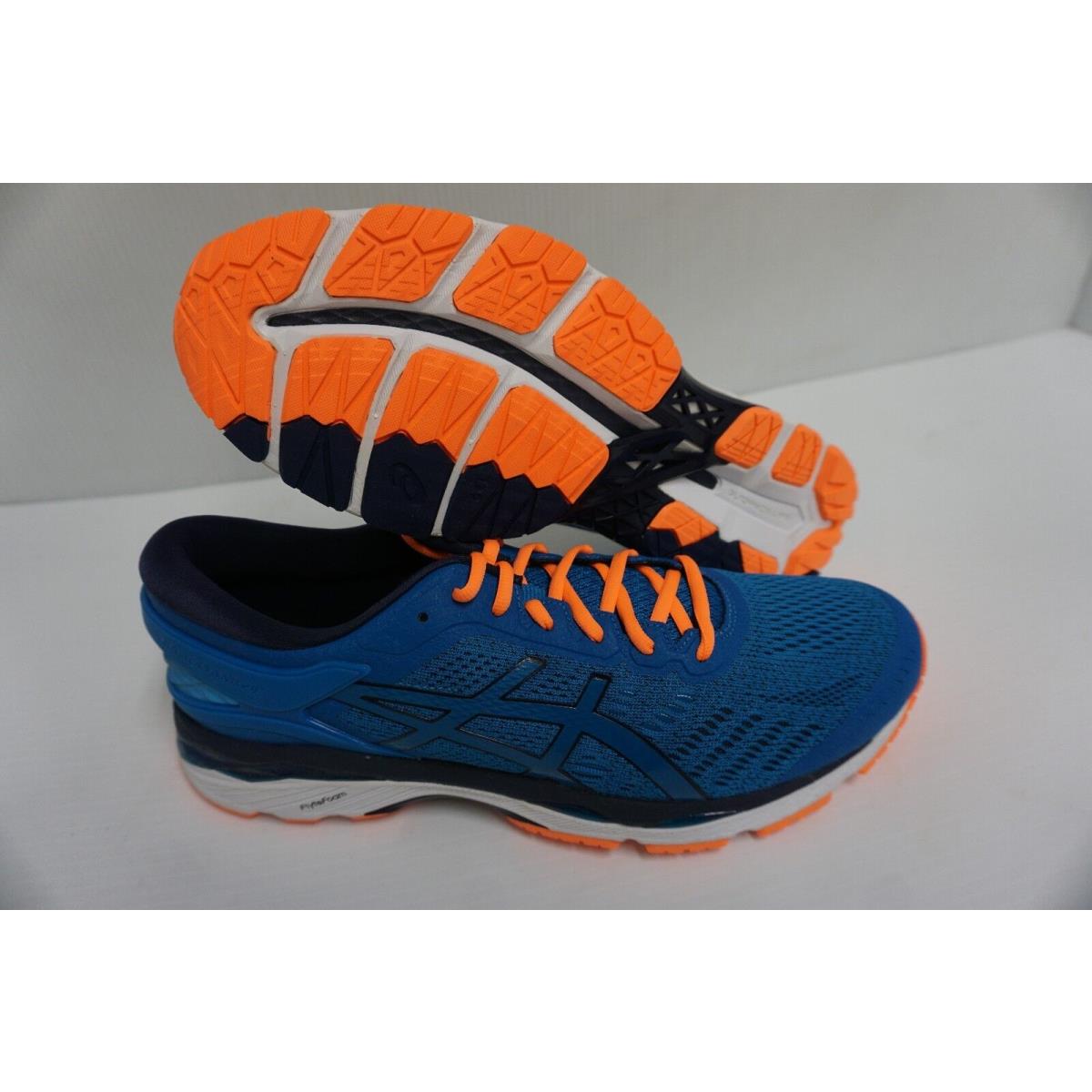 Asics Men`s Gel Kayano 24 Running Shoes Directoire Blue Hot Orange Size 9 us