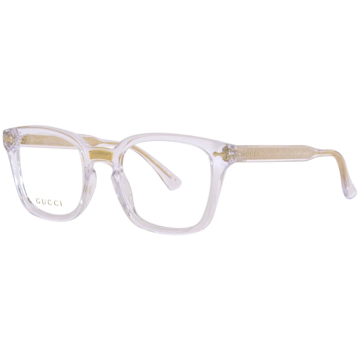 Gucci GG0184O 011 Eyeglasses Frame Crystal/gold Full Rim Square Shape 50mm