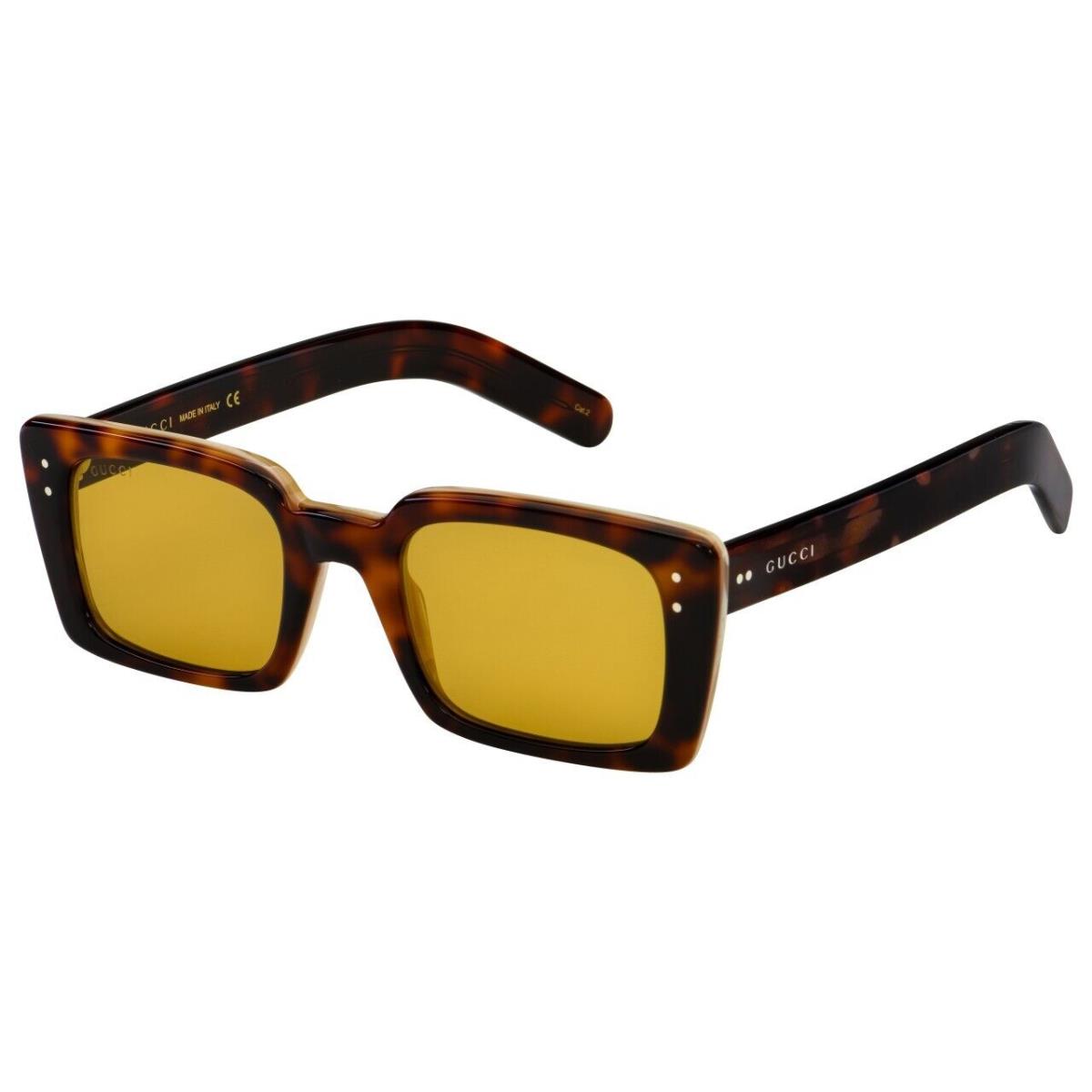 Gucci Sunglasses GG0539S 004 Havana Marble Beige/yellow Lens 52mm