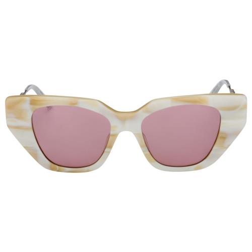 Gucci Sunglasses GG0641S 004 White Havana Silver/pink Lens Design 53mm