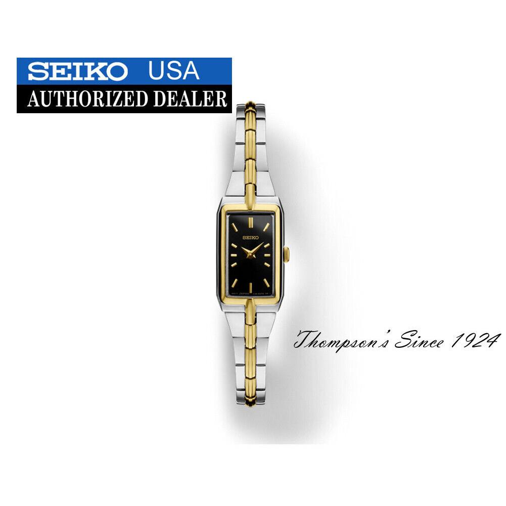 Seiko Essentials SWR046 Two Tone Black Dial Steel Quartz Women`s Watch IB