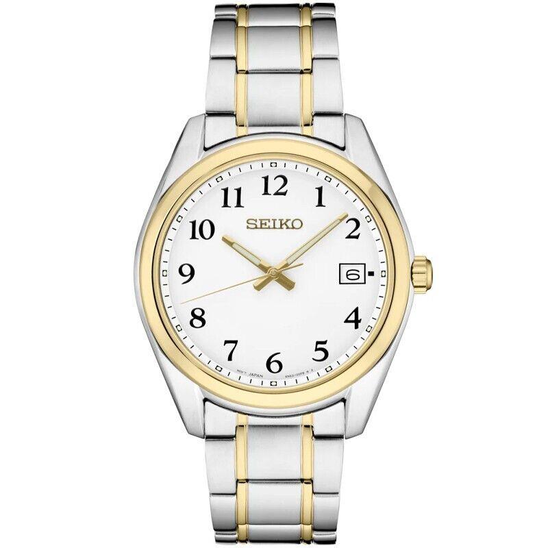 Seiko Essentials Stainless Steel Two-tone White Dial Men`s Watch SUR460