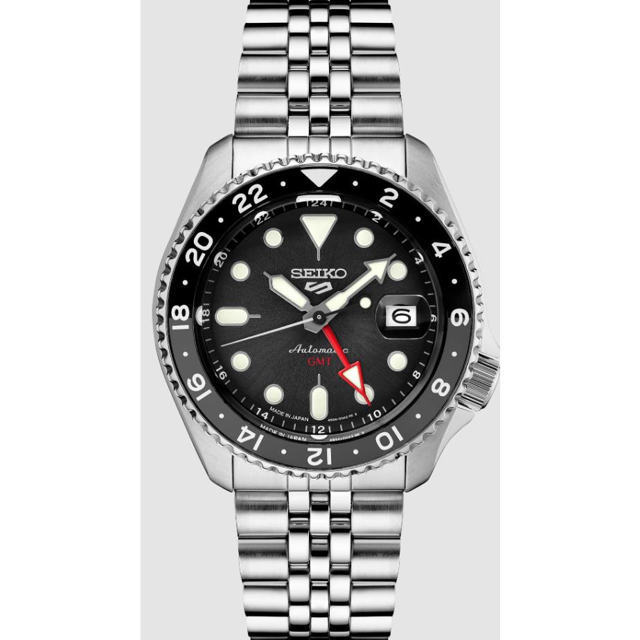 Seiko 5 Sports Gmt Serie Automatic Black Dial Stainless Steel Men s Watch SSK001