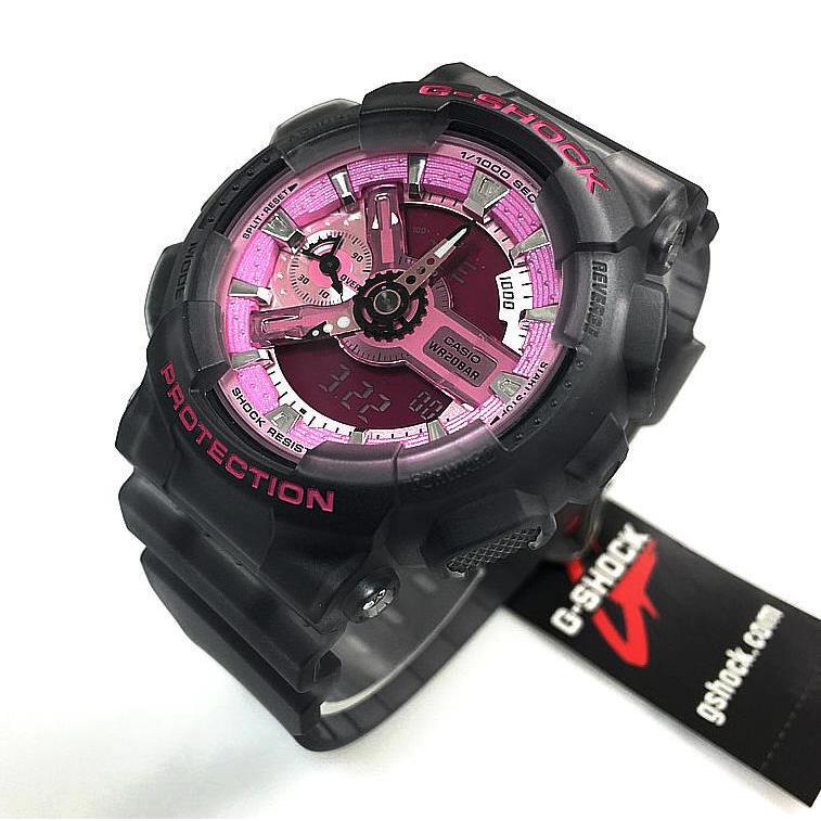 Women`s Casio G-shock Grey See Through Ana-digi Watch GMAS110NP-8A