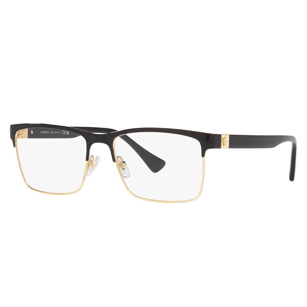 Versace Daily Heritage VE 1285 1443 Black Metal Rectangle Eyeglasses 56mm