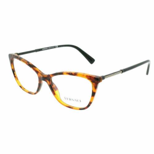 Versace VE 3248 5074 52mm Havana Plastic Cat Eye Eyeglasses Optical Frame