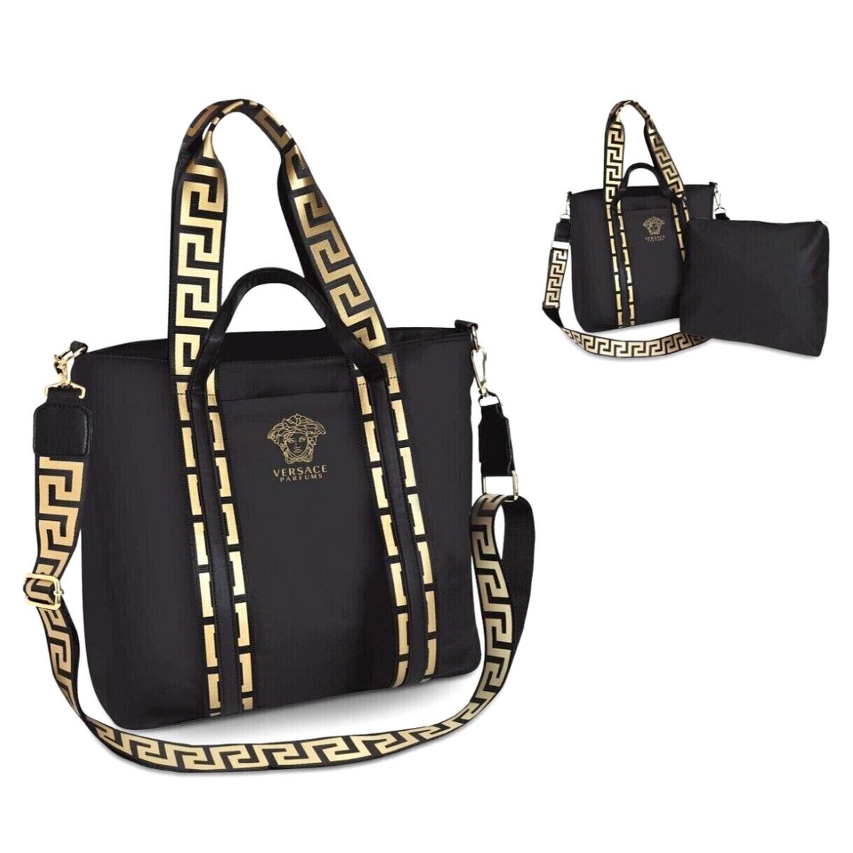 Versace Bag Black Tote Shoulder Purse Perfume Promo 2pc Bag