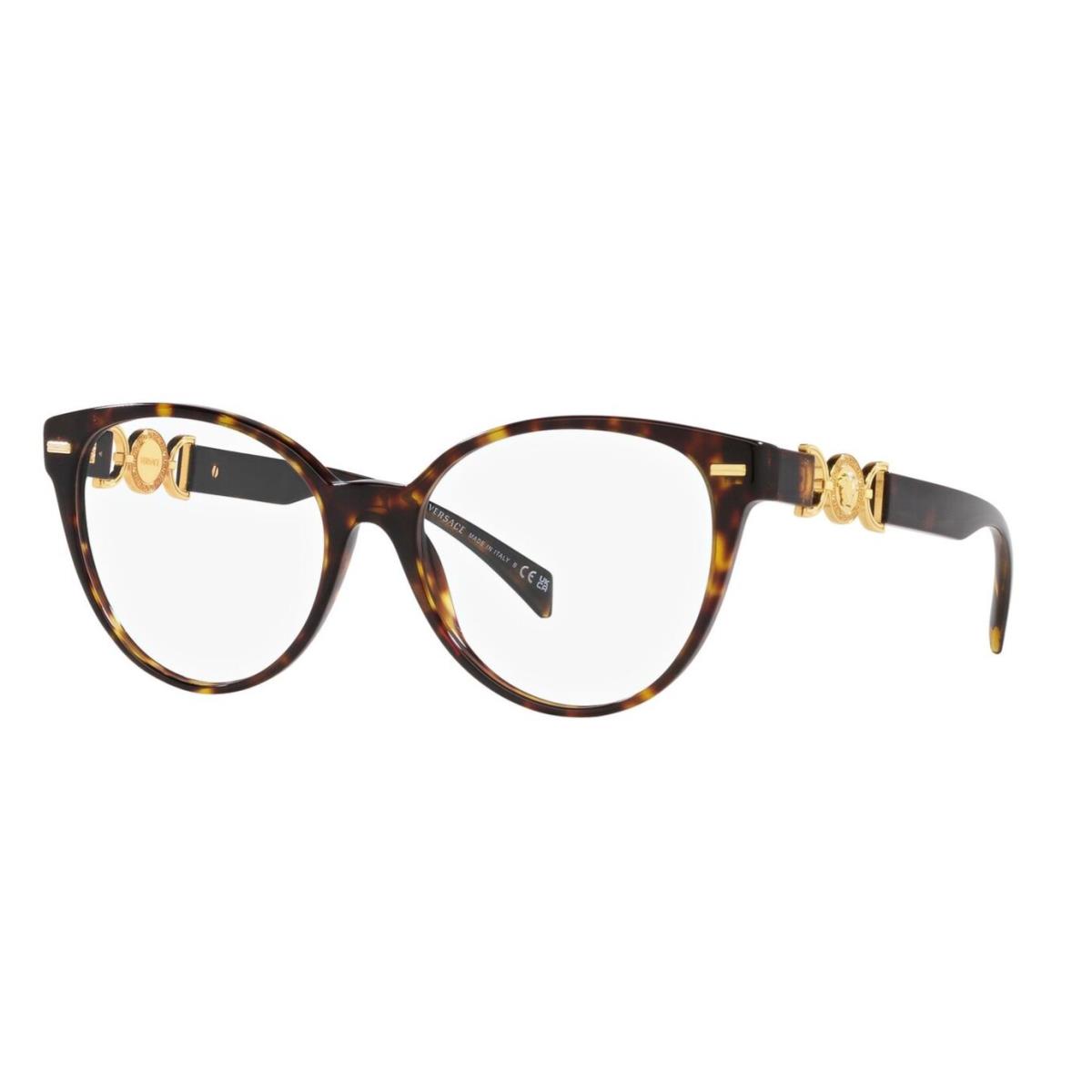 Versace Eyeglasses VE3334 108 53mm Havana / Demo Lens