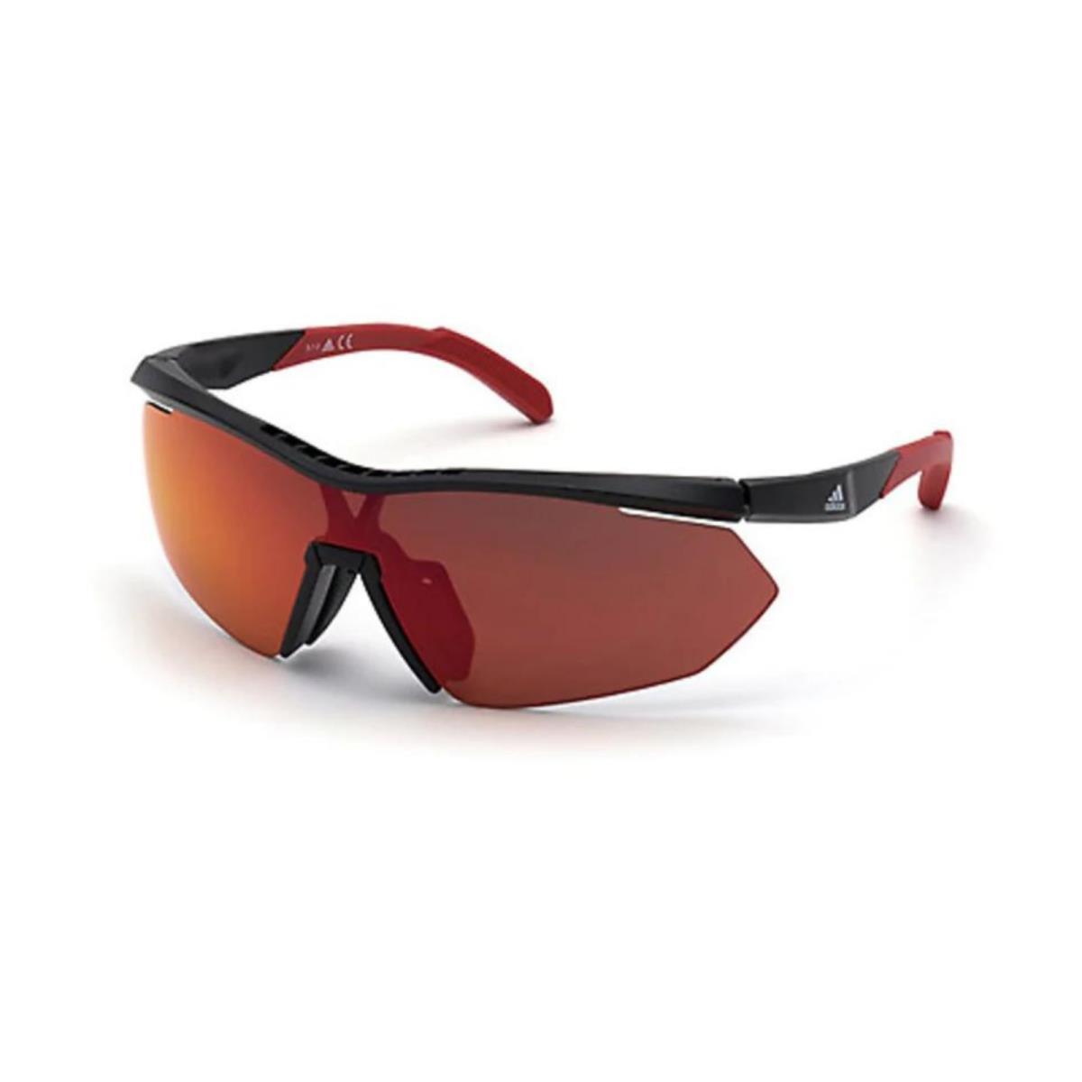 Adidas Sunglasses 0SP0016/S 01L Semi Rimless with Red Mirror For Men
