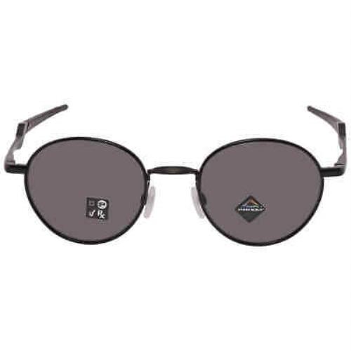 Oakley Terrigal Prizm Grey Round Unisex Sunglasses OO4146 414601 51 - Frame: Black, Lens: Gray