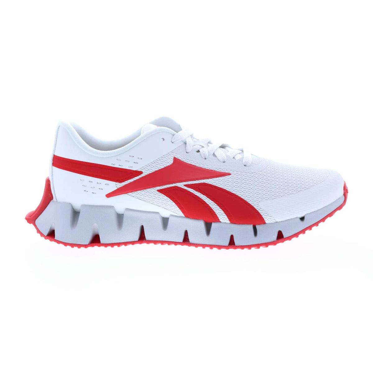 Mens Reebok Zig Dynamica 2.0 Running Shoes Sneakers White Red Grey HQ5889 - White