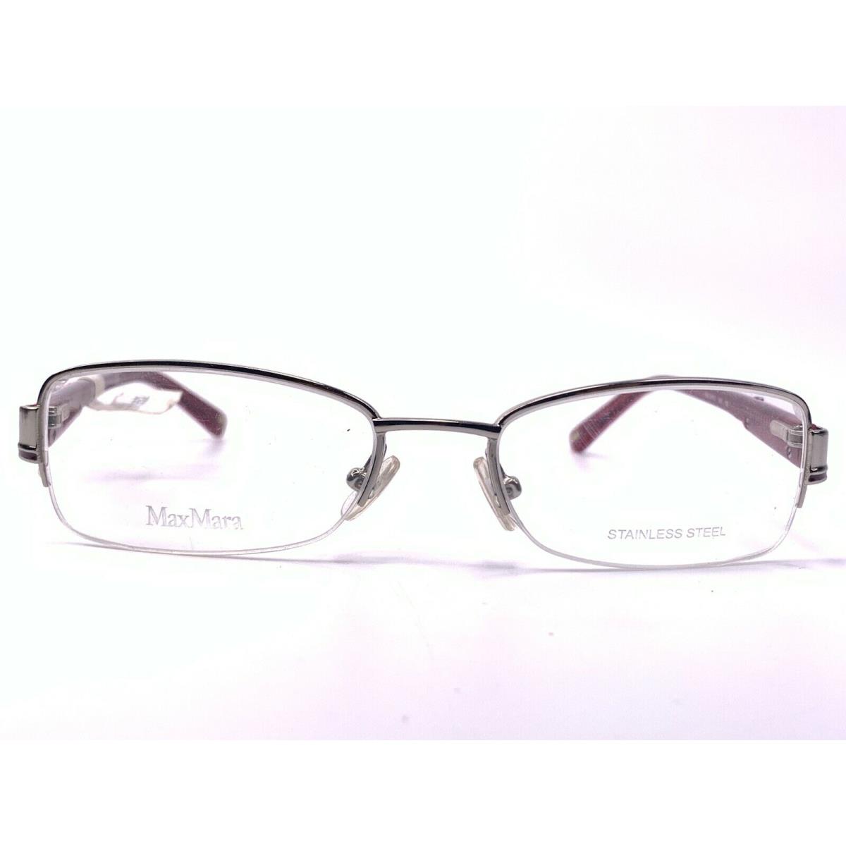 Max Mara Eyeglasses MM 1085/U Ivv Silver Rectangular Half Rim Frames 52-18-135