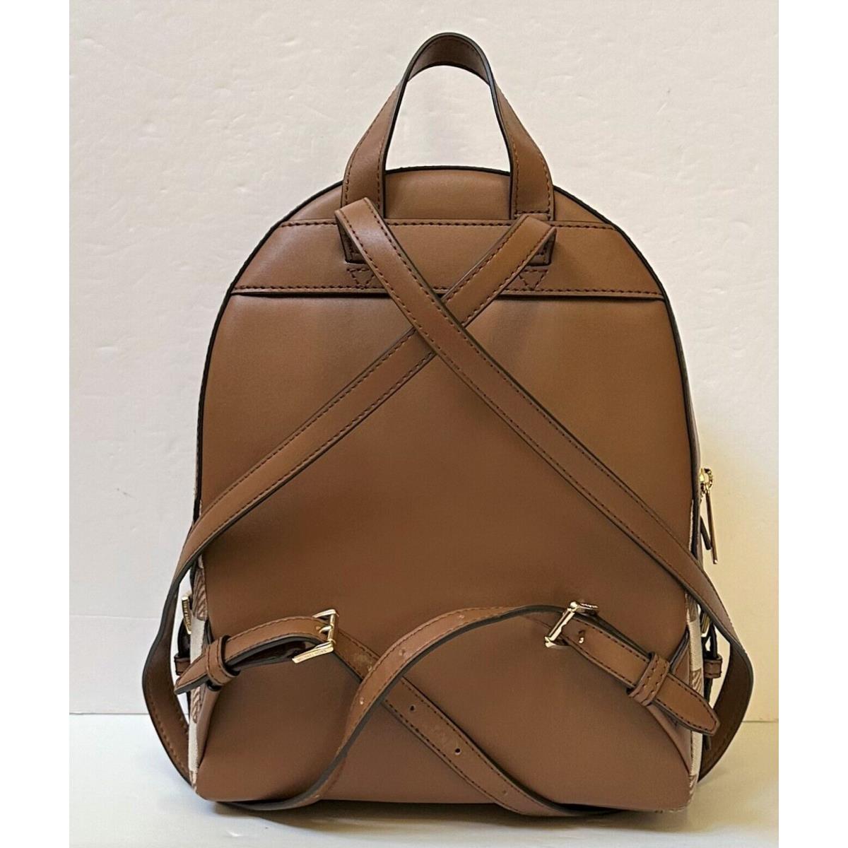 Michael Kors Jaycee Medium Zip Pocket Backpack GRAPHIC LOGO MK BROWN