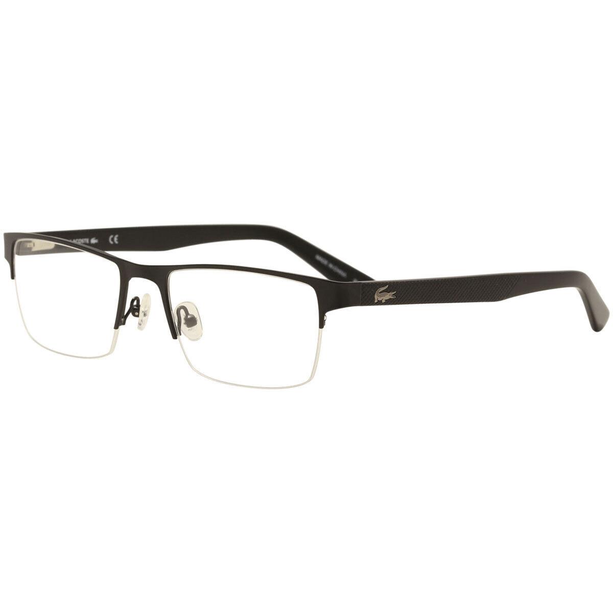 Lacoste Men`s Eyeglasses L2237 L/2237 002 Black Half Rim Optical Frame 55mm