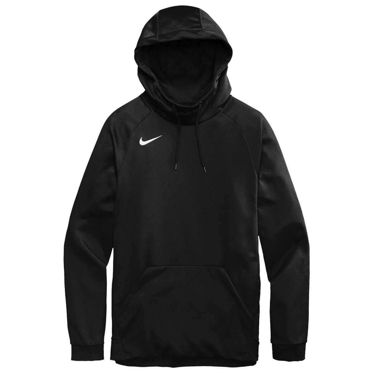 Men`s Nike Dri Fit / Therma-fit Fleece Pullover Hoodie Breaths Pocket. S-4XL Team Black